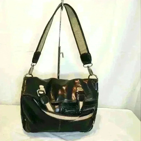 NINE WEST BLACK AMD CREAM SHIULDER  BAG - Picture 1 of 8